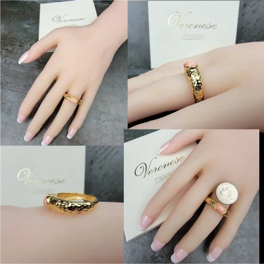 18k over sterling silver Coral ring